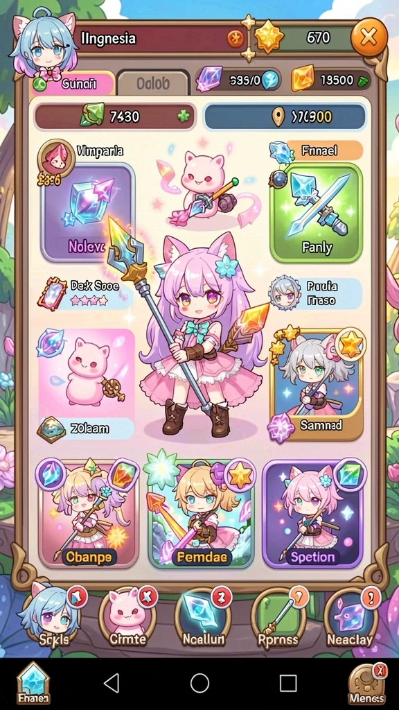 ri889 - Tampilan karakter yang beragam dalam game.